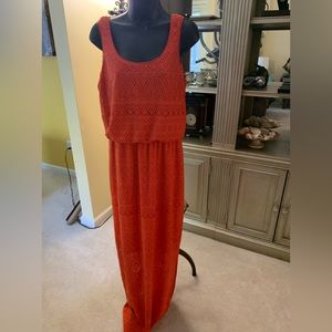 Tangerine maxi dress by London times size 10